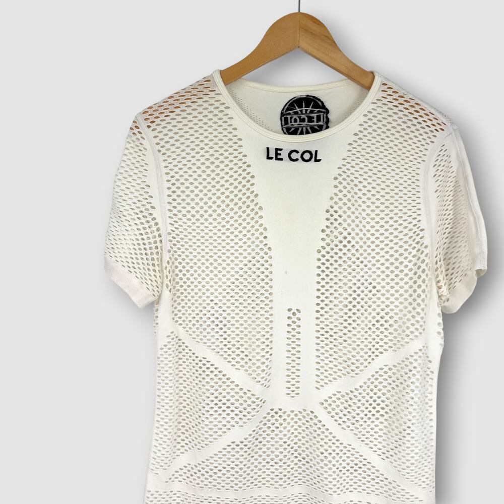 Le Col White Mesh Cycling Base Layer Short Sleeve Top XXL - Picture 6 of 7